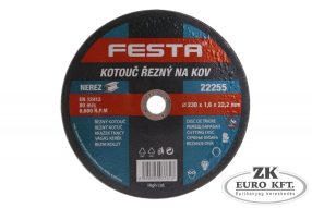  Fémvágó korong 230x22,2x1,6 mm. FESTA