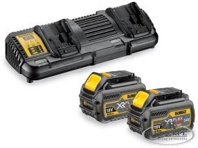   18V XR kétportos töltő +2 db. 18/54V XR FLEXVOLT akkumulátorral