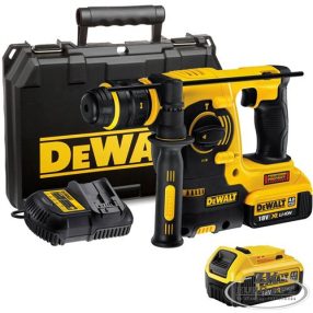   Akkus, 18V XR, SDS-Plus fúró-vésőkalapács, cs. tokmány,2db 4.0 Ah Li-Ion akku, koffer