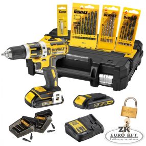   18V-os Akkus, Kefementes Ütvefúró-Csavarozógép 2 x 1.5Ah Bit- és Fúrószár Készlettel TSTAK