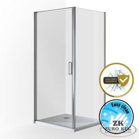   Wellis Quadrum egy nyílóajtós szögletes kabin, Easy Cleannel, üvegtörés garanciával 90x90x190